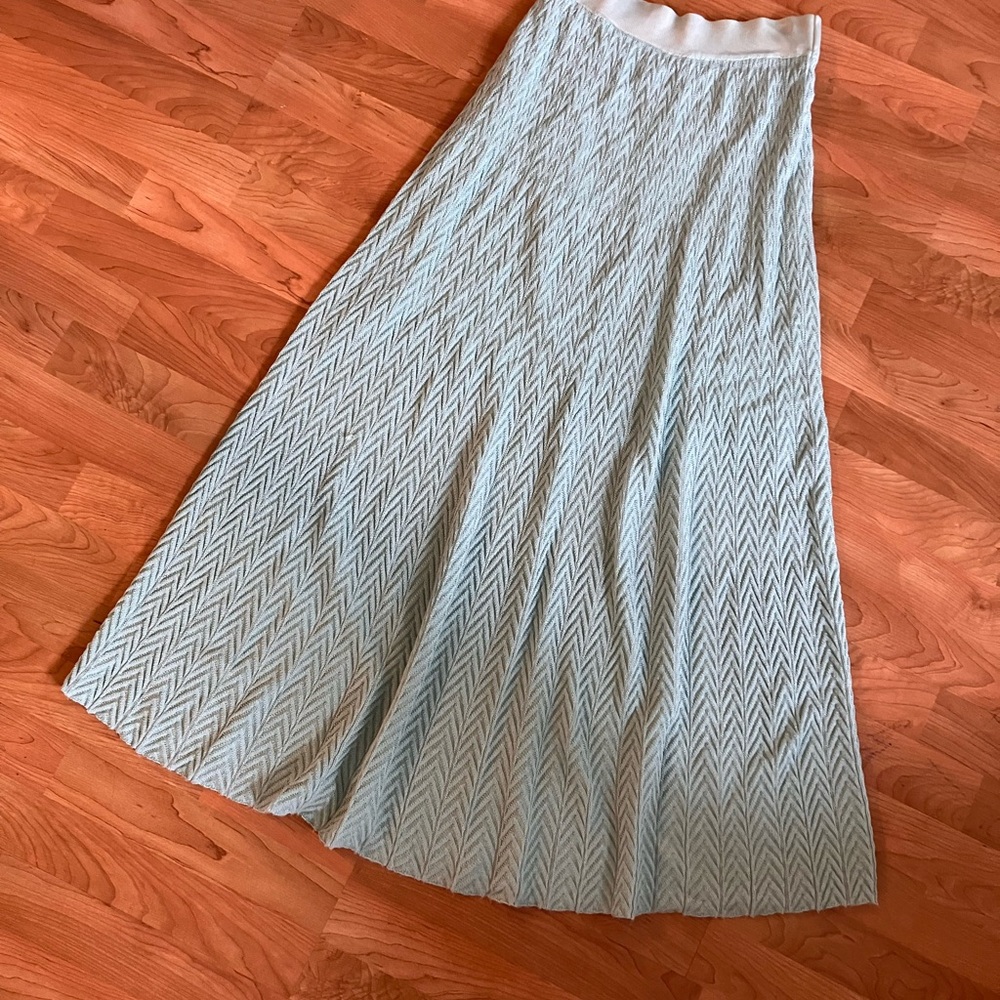 Cecilia Prado Anthropologie Light Blue Chevron Knit Maxi Skirt